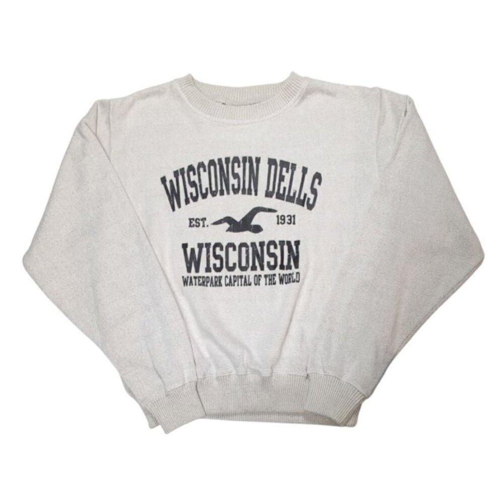 Wisconsin Dells Sweater Sweatshirt‎ By Basix Of America Cozy Fuzzy Women's Large